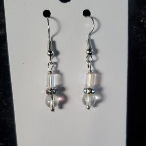 Elegant Silver and Clear Earrings